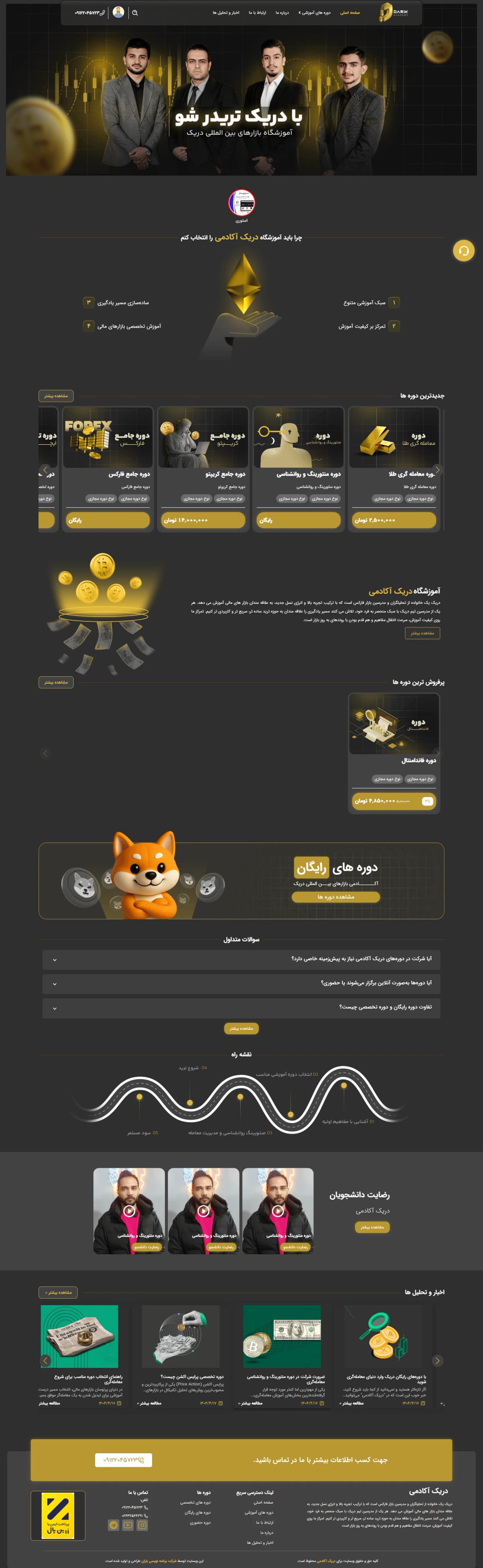 نمونه طراحی سایت  آموزشگاهی بازارهای بین المللی